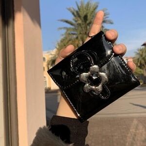 UNIF Flower Trifold Patent Leather Wallet